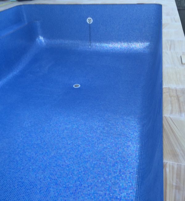 Azure colour, nice match with sandstone coping, no water, Lancove